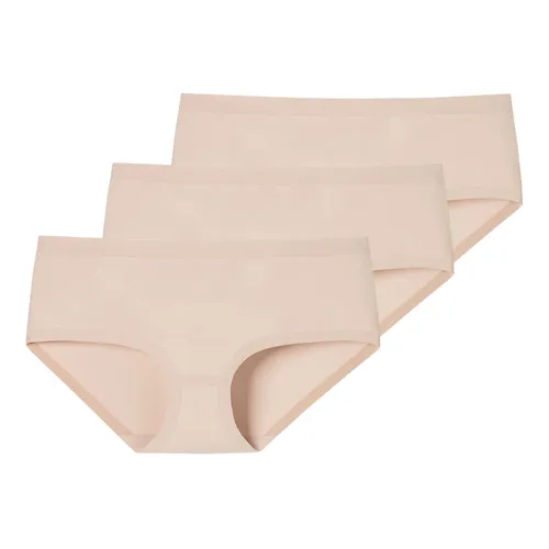SCHIESSER Damen Panty 3er Pack - Invisible Cotton, Nahtlos, Beige 2XL - Funktionsunterwäsche mit nahtloser Verarbeitung für höchsten Tragekomfort. Ideal unter transparenter Kleidung dank flacher Nähte und hohem Baumwollanteil.