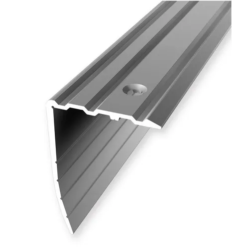 PROVISTON Treppenkantenprofil Aluminium, 31 x 43 x 1000 mm, Silber - Hochwertiges Treppenkantenprofil aus Aluminium für sicheren Halt. Ideal für Holz-, Beton- oder Fliesenstufen. Rutschfeste Oberfläche sorgt für Komfort und Sicherheit. Einfache Montage mit Schrauben und Dübel.