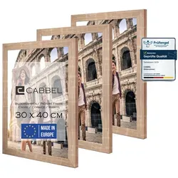 CABBEL Bilderrahmen MDF Holz-Rahmen, Acrylglas, Collagen, Portraits, Poster, Bilder - Foto, für 3 Bilder (Set, 3 St), 3er Set Bilderrahmen 30x40 cm in Mokka, Modern, Schmal, Puzzlerahmen, Fotorahmen, Fotogalerie, Wanddeko/Poster grau 30 cm x 40 cm