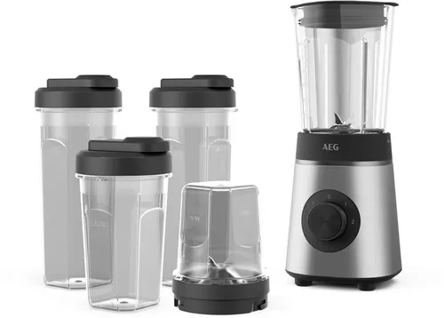 AEG Standmixer Deli 4 CB4-1-6ST Edelstahl - Silber - Standmixer mit 3in1 Flasche zum Mitnehmen, ideal für gesunde Smoothies unterwegs. TruFlow® Klingen sorgen für optimale Mixleistung und gleichbleibende Ergebnisse.