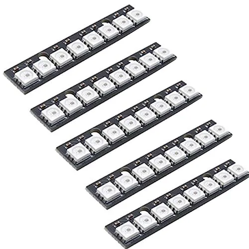 5er-Set RGB LED-Leiste WS2812B, 4-7V, 8 LEDs, kompatibel mit Arduino, Raspberry Pi