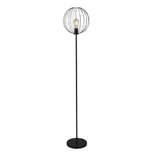Licht-Erlebnisse Retro Stehlampe 161 cm - Standleuchten & Deckenfluter – Hochwertige Metallstehlampe mit einzigartigem Drahtkäfig-Design, für individuelle Leuchtmittelwahl und stimmungsvolle Beleuchtung im Wohnzimmer.