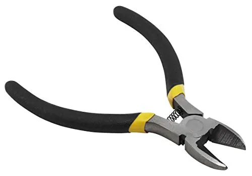 MC Power Mini-Seitenschneider | 125 mm, federöffnend | Präzise Schneidzange mit rutschfestem Griff, für Elektronik, Modellbau, Feinmechanik