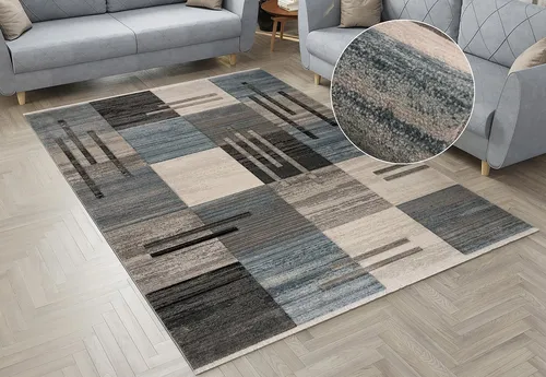 OTTO home Teppich Beliz, rechteckig, Höhe: 9 mm, mit Konturenschnitt, Kurzflor, 3D-Design, mit Fransen, Wohnzimmer