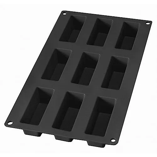 Lékué Mini-Kuchenbackform, Silikon, schwarz, 9 Mulden, 1 Stück