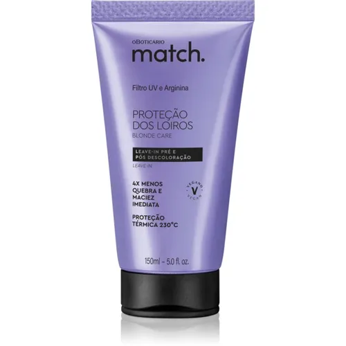 oBoticário Match. Blonde Care erneuernde spülungsfreie Maske für blonde Haare 150 ml