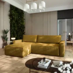 Masseno Ecksofa BESMIR mit Schlaffunktion – L-Form, Gelb in gelb von Masseno