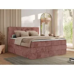 MKS MEBLE Boxspringbett 140x200 Rosa Cord in pink von MKS Meble