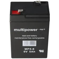 Multipower MP5-6 Blei-Akku mit Faston 4,8mm Steckkontakt, auch passend für den Vision CP650 5Ah Akku SW650
