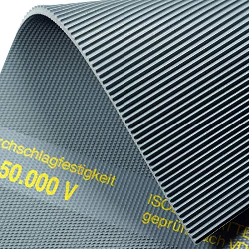 Produktbild Isoliermatte 50.000 Volt, 4,5mm, 2m² 1,2 x 1,67m VDE 0303 Gummimatte, Feinriefenmatte