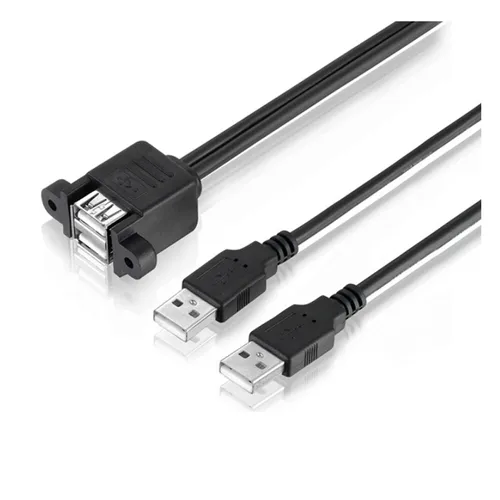 J41 Dual USB Verlängerungskabel USB 2.0 Stecker auf Buchse Dual für PC Auto 50cm
