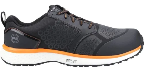 Timberland Pro Sicherheitsschuhe S3 Reaxion Trainer 2.0 - Robuste Sicherheitsschuhe in Schwarz/Orange für Männer, Größe 46. Ideal für den professionellen Einsatz, mit strapazierfähigem Material für hohen Tragekomfort.