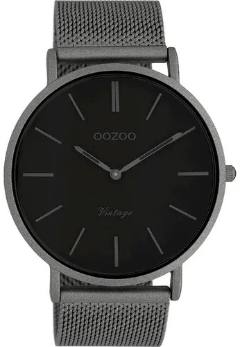 Oozoo Vintage Armbanduhr Schwarz/Gunmetal C9928