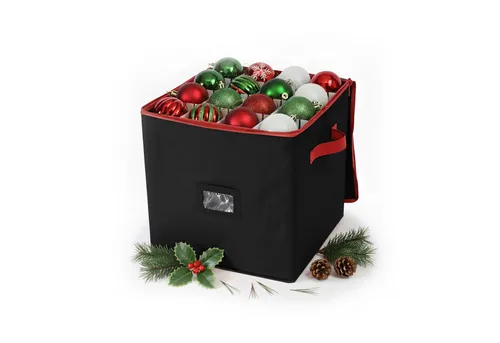 relaxdays Aufbewahrungsbox Weihnachtskugel Aufbewahrungsbox, schwarz