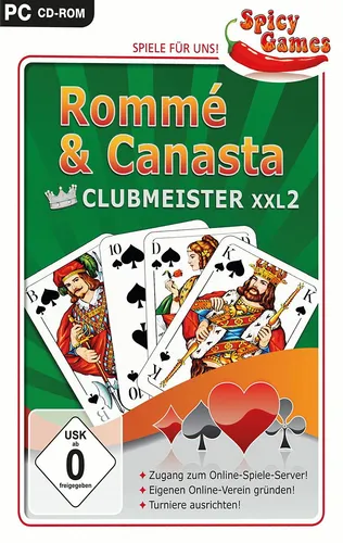 Romme und Canasta Clubmeister XXL 2 (PC-Spiel) Kartenspiele Karten (Neuware)