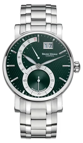BRUNO SÖHNLE Herrenuhr Pesaro II Silberfarben 17-13073-482 - Elegante Herrenuhr mit Edelstahlgehäuse (43 mm) und Saphirglas. Präzises Ronda 7004.P Werk, 10 bar wasserdicht, ideal für Alltag und Freizeit.