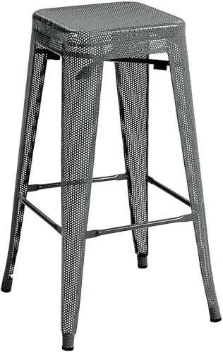 CLP Barhocker Etowah im Industrial-Look, stapelbar und robust, grau