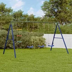 Vidaxl Schaukel-Set mit Schaukelsitzen und Strickleiter - Gestalte den Garten zum Spielparadies mit dieser vielseitigen Schaukel! Mit drei Schaukelsitzen und einer Strickleiter bietet sie Spaß und Bewegung für Kinder. Robustes Metallgestell sorgt für Sicherheit und Stabilität.
