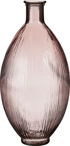 Mica Flaschenvase Firenza hellrosa aus recyceltem Glas in pink von Mica Decorations
