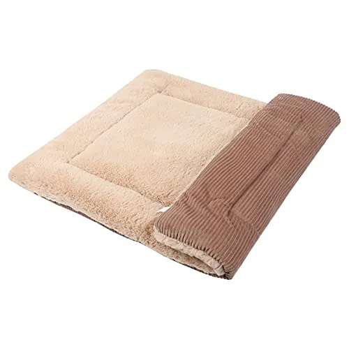Vejaoo Hundematte Weiche und warme Matte Liegedecke für Hunde und Katzen Sofa für Heimtiere XZ014 (M (75 X 50CM), Wick Khaki)