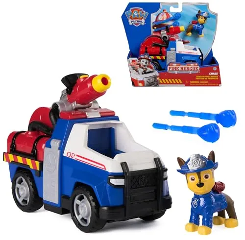 PAW PATROL – Fire Rescue Chases Lösch-Rettungsfahrzeug und Chase Hundefigur, Spielzeug für Kinder ab 3 Jahren