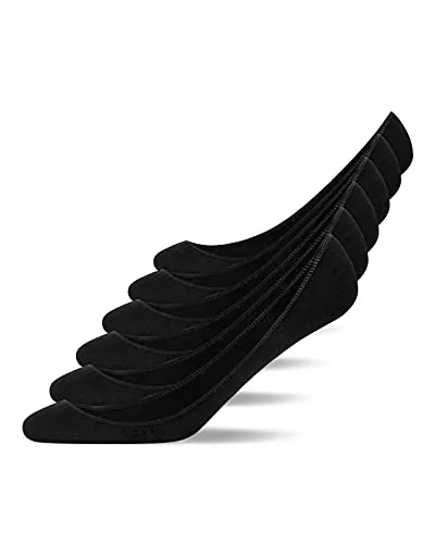 Snocks Füßlinge Damen und Herren - 6 Paar Bio-Baumwolle - Sportsocken mit rutschfestem Silikonpad für optimalen Halt, weich und atmungsaktiv, ideal für jeden Tag und jede Aktivität.