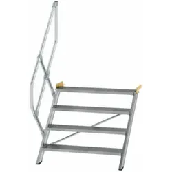 Alutreppe 4 Stufen mit einseitigem Handlauf von Günzburger