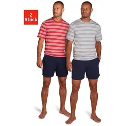 Pyjama AUTHENTIC LE JOGGER Herren, Gr. 48/50 (M), rot/grau