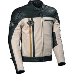 DIFI Boston Motorrad Lederjacke, schwarz, Größe 58 für Männer - Motorradjacke aus hochwertigem Rindsleder, sportliches Retro-Design und verstellbare Saumweite für optimalen Tragekomfort.