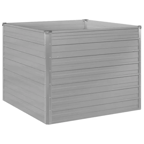 Hochbeet Blumenkasten aus verzinktem Stahl, quadratisch 100x100x45 cm - Körbe, Blumentöpfe, -kästen & Untersetzer, langlebig und witterungsbeständig für gesunde Pflanzen und Gemüseanbau im eigenen Garten.