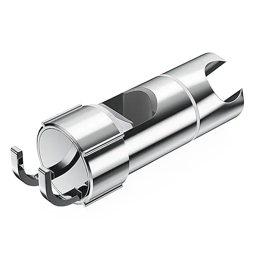 Alyvisun Verstellbarer Duschhalterung mit 2 Haken, Universal Duschkopfhalterung Ohne Bohren für 18–25 mm Duschstange, Verchromt Handbrause Halterung, for 19-22 mm Duschköpfe