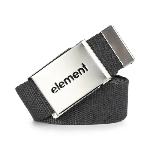 Element Lowcase Webbing Gürtel - Unisex - Schwarz - Stoffgürtel aus robuster Baumwolle mit 38 mm Breite und praktischer Metallschnalle, die als Flaschenöffner dient – ideal für Freizeit und Outdoor-Aktivitäten.