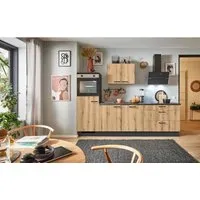 pino Küchenzeile 250 cm Evoke Eiche mit Geräteschrank - Moderne Küchenzeile 250 cm mit hochwertiger Verarbeitung und praktischen Features. Kompakt und individuell anpassbar, inklusive Elektrogeräten und einfacher Montageanleitung. Ideal für deine Traumküche!