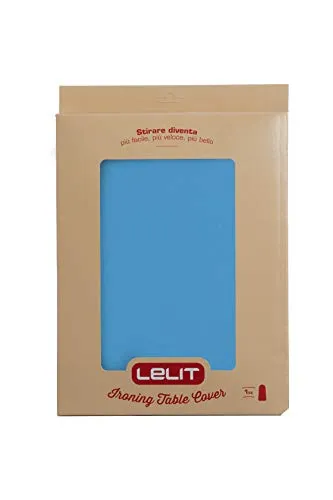 LELIT PA019 Blaue gepolsterte Bügelbrettdecke, 125x40 cm, Polyester