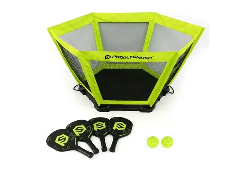 PaddleSmash Roundnet-Spiel - Gesellschaftsspiel für 2-4 Spieler, kombiniert mit Pickleball, schneller Aufbau und praktischer Tragekoffer für unterwegs.