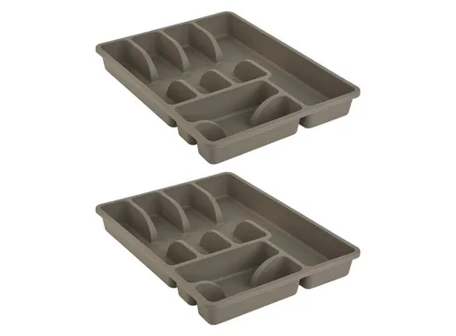 Engelland Besteckkasten Besteckeinsatz für Schubladen 30 cm (Vorteils-Set, 2 St., 38 x 29 x 5 cm), BPA-frei, robuster PP-Kunststoff, für alle handelsüblichen Schubladen