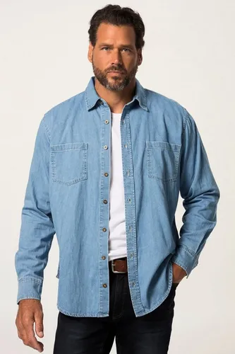 JP 1880 Herren Jeanshemd in Übergrößen L-8XL - Herrenhemden in speziellem Schnitt bis 8 XL, aus softer Denim-Qualität und Modern Fit mit Kentkragen, auch in Tall erhältlich.