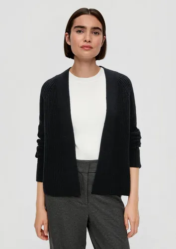 s.Oliver Damen Strickjacke 10.2.20.17.172.2136083, Schwarz, Größe 46 - Modische Strickjacke für Damen mit Schalkragen und Raglanärmeln, weich und angenehm zu tragen – perfekt für den lässigen Look.