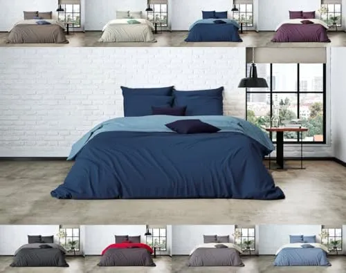 Uni Einfarbig Wende Bettwäsche Mistral Home Edel Perkal 100% Ägyptische Baumwolle 135x200cm - Bettbezüge aus 100% ägyptischer Baumwolle, atmungsaktiv und strapazierfähig, mit Wendemöglichkeit für individuelle Optik.