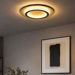 Moderne LED Deckenleuchte in Gold-Schwarz mit Kristallen