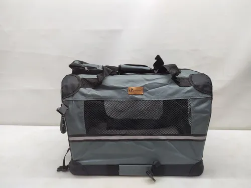 VOUNOT faltbare Hundebox für Reisen, Transportbox für Hunde und Katzen, atmungsaktiv, 50x35x36 cm, Grau - Hundeboxen für Reisen mit atmungsaktivem Netzstoff und robustem Metallrahmen. Ideal für Tierarztbesuche oder Ausflüge, leicht transportierbar und einfach zu reinigen.