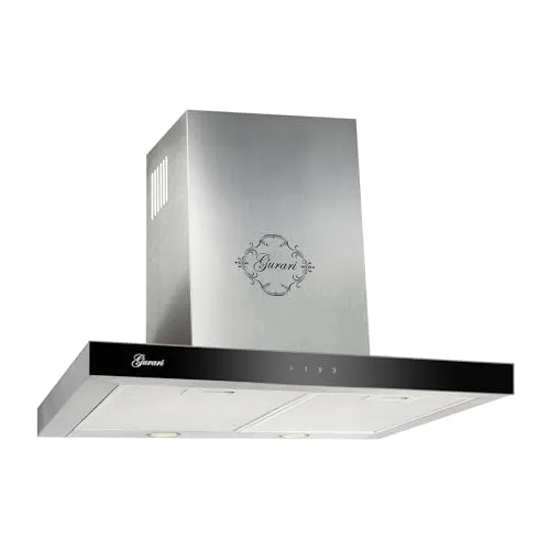 Gurari GCH F 462 IS 6 Prime Wandmontage Dunstabzugshaube 60 cm Edelstahl Glas, EEK A, Wandhaube Sehr Saugstark 1000 m³/h Motor, Abzugshaube Abluft/Umluft