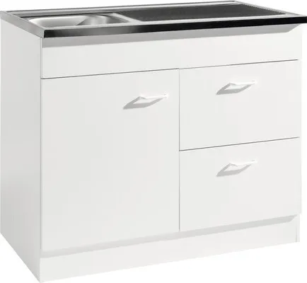 Held Möbel Spülenschrank inkl Spüle Keine BxTxH 100 x 60 x 85 cm weiß matt zerlegt 954.8001