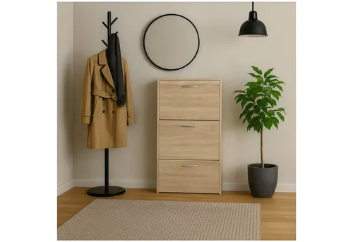 HTI-Living Schuhkipper Thekla Sonoma - Schuhkipper mit 3 Fächern, ideal für platzsparende Aufbewahrung und stilvolle Organisation in Flur oder Diele