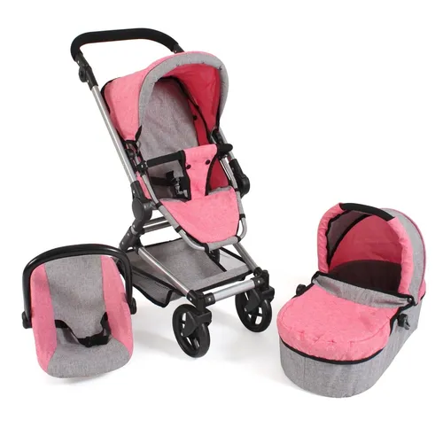 CHIC2000 Kombi-Puppenwagen Fides 3in1, Melange Pink