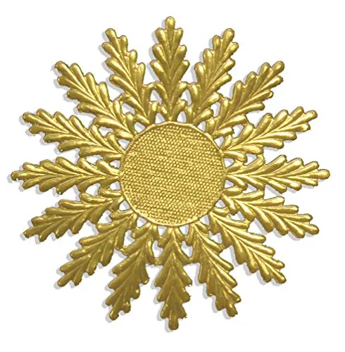 Stern Medaillon Weihnachtsstern Strahlenrosette, 12 x 12 cm, gold, 3 Stück, aus geprägtem Papier