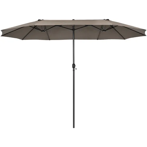 GOPLUS Doppelsonnenschirm 470 x 280cm – UV 50+, großer Gartenschirm mit Kurbel - Robuster Doppelsonnenschirm mit stabiler Struktur und Kurbelsystem für müheloses Öffnen. Ideal für Terrasse, Balkon oder Garten, bietet er großzügigen Schatten für mehrere Personen.