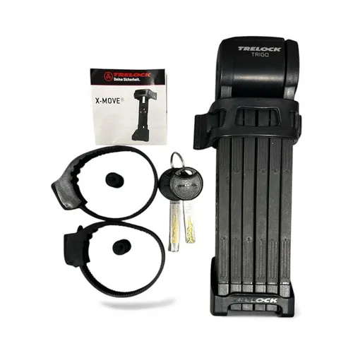 Trelock Herren Schloss FS 300 Trigo - 85 cm, schwarz/grau - Faltschloss mit 85 cm Länge, bietet hohe Sicherheit und Flexibilität, leicht und einfach zu transportieren.
