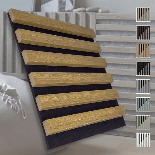 MARBET DESIGN Akustikpaneele Akustikquadrate 30x30cm Wandverkleidung Holz - (1 Paneel, schwarz - Eiche hell) horizontal aus MDF Deckenverkleidung