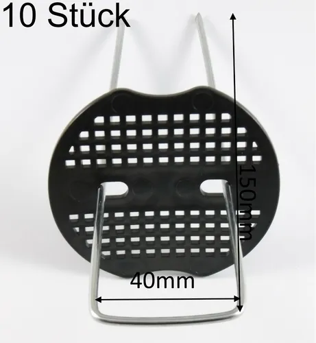 Bodenanker aus Metall in U Form mit Scheibe für Bodengewebe Unkrautvlies 10